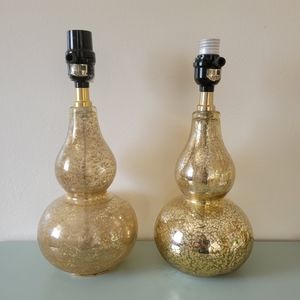 Matching Gold Table Lamps Set